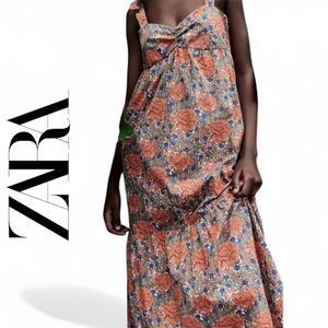 Zara floral print midi dress